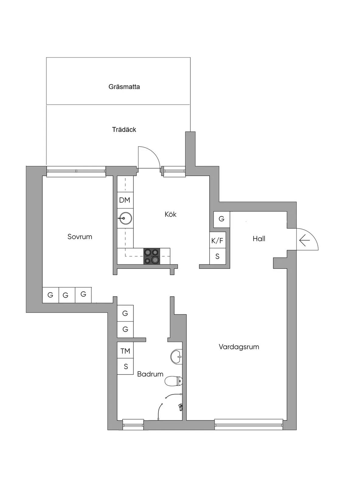 Floor plan for Slottsvägen 4