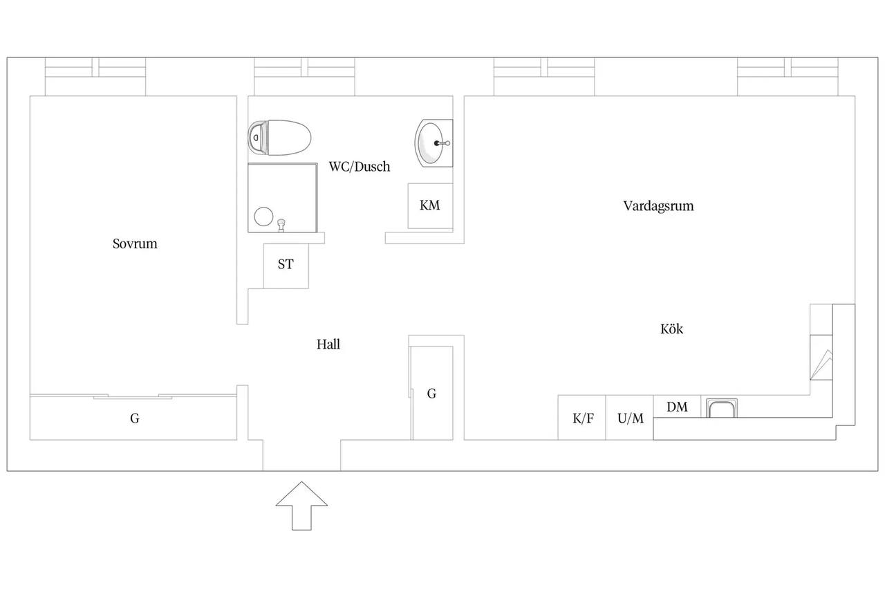 Floor plan for Masthuggstorget 5