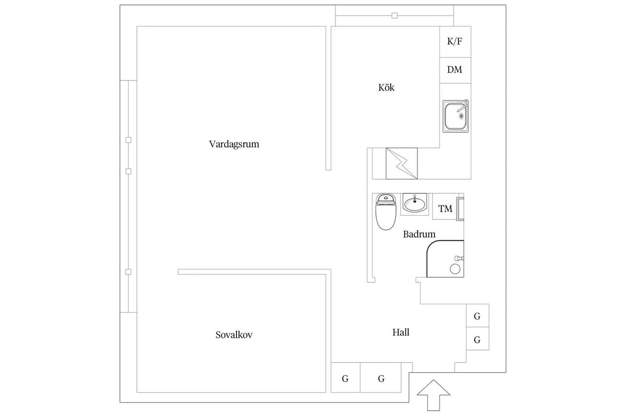Floor plan for Föreningsgatan 16E