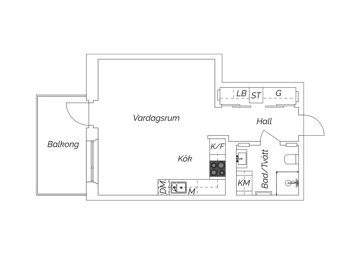 Floor plan for Bildradiogatan 8B