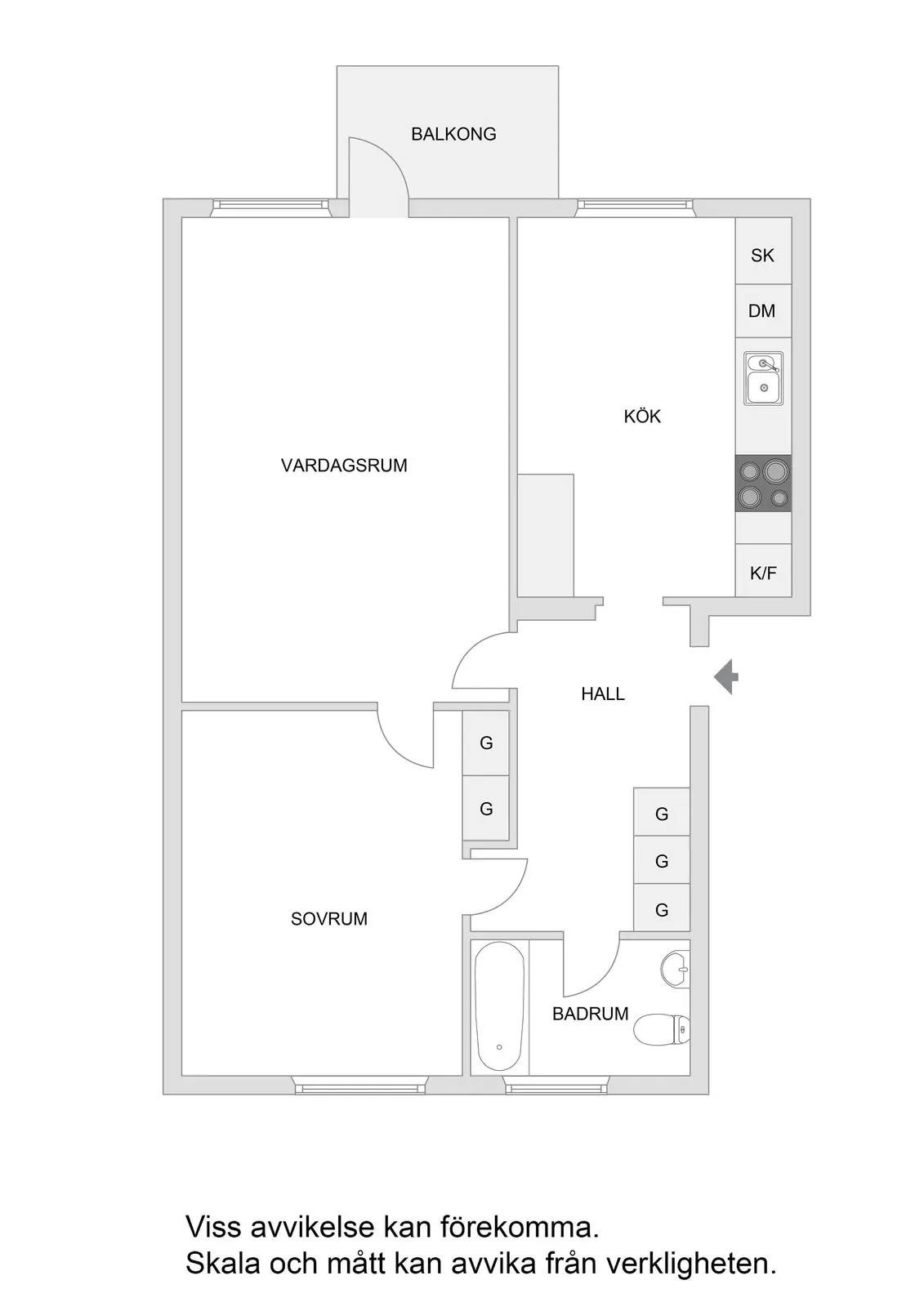 Floor plan for Svartågatan 43, 3tr