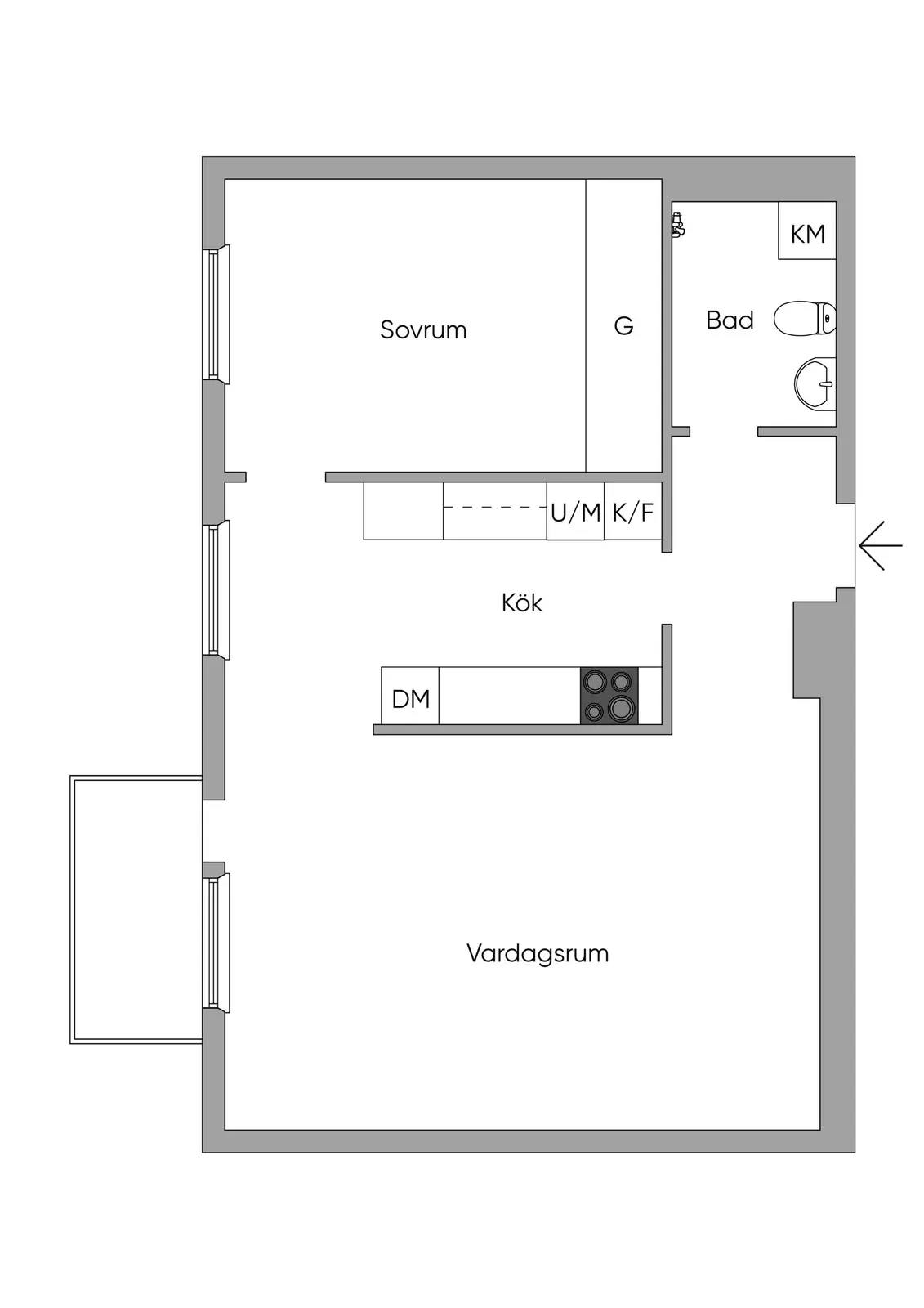 Floor plan for Tallgatan 12