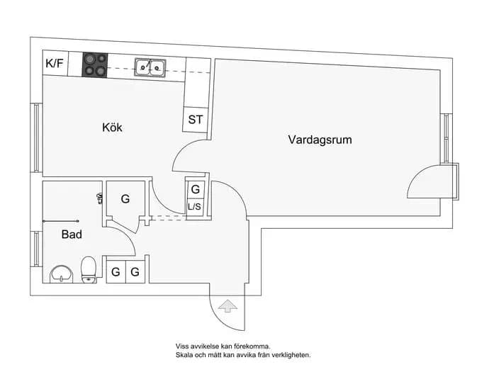 Floor plan for Fågelstavägen 16A 1tr