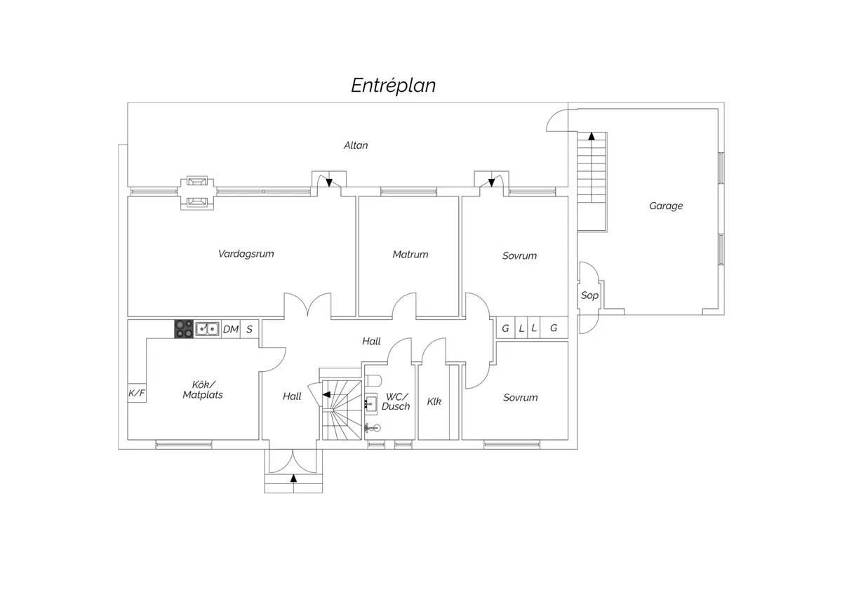 Planritning för Storgatan 45