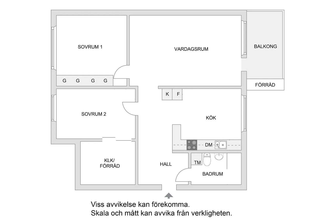 Planritning för Ringstedsgatan 38, 1 Tr