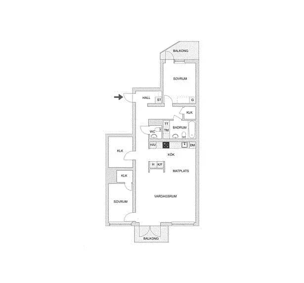 Planritning för Bollmora Gårdsväg 9