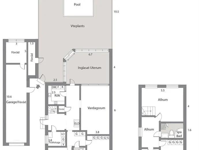 Planritning för Borrarvägen 1
