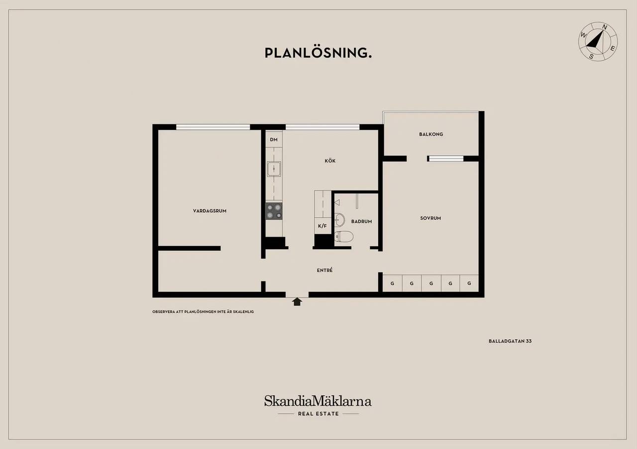 Floor plan for Balladgatan 33