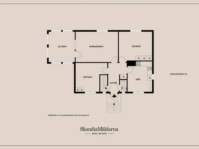 Floor plan for Oskarsvägen 5A