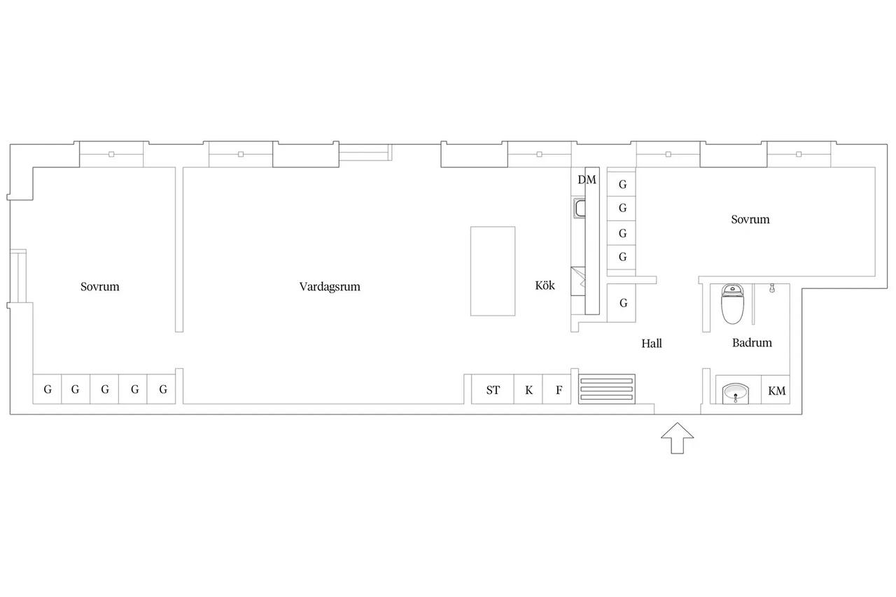 Floor plan for Gustav Adolfsgatan 5