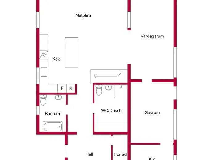 Floor plan for Kättingvägen 16