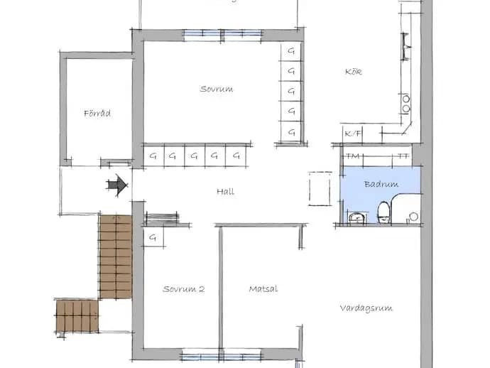 Floor plan for Skogsrovägen 8