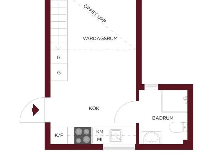 Planritning för Högmoravägen 45D