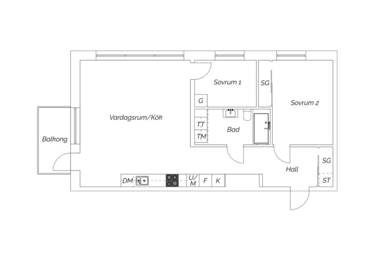 Floor plan for Spårvägen 28A