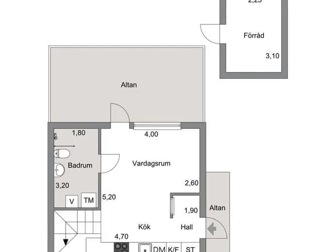 Floor plan for Silvervägen 51B