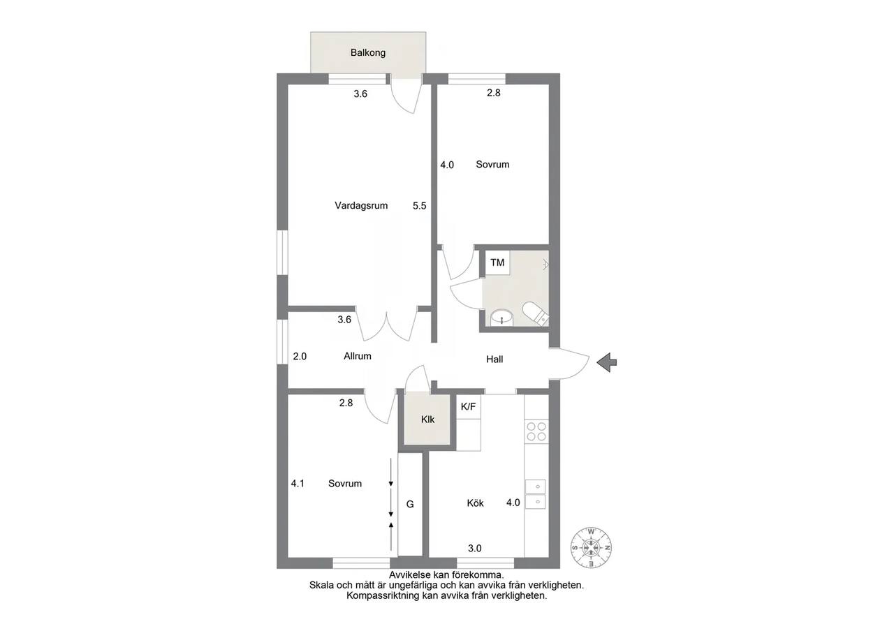 Floor plan for Kyrkogatan 9 A