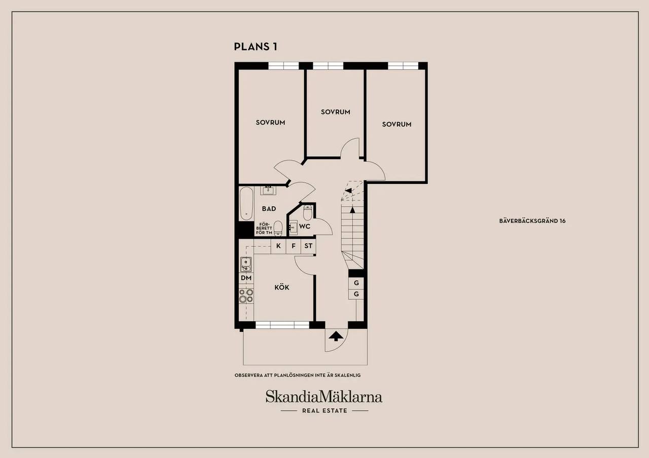 Floor plan for Bäverbäcksgränd 16