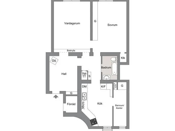 Planritning för Ringvägen 112, vån 4