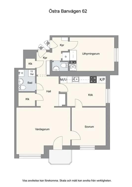 Planritning för Östra banvägen 62