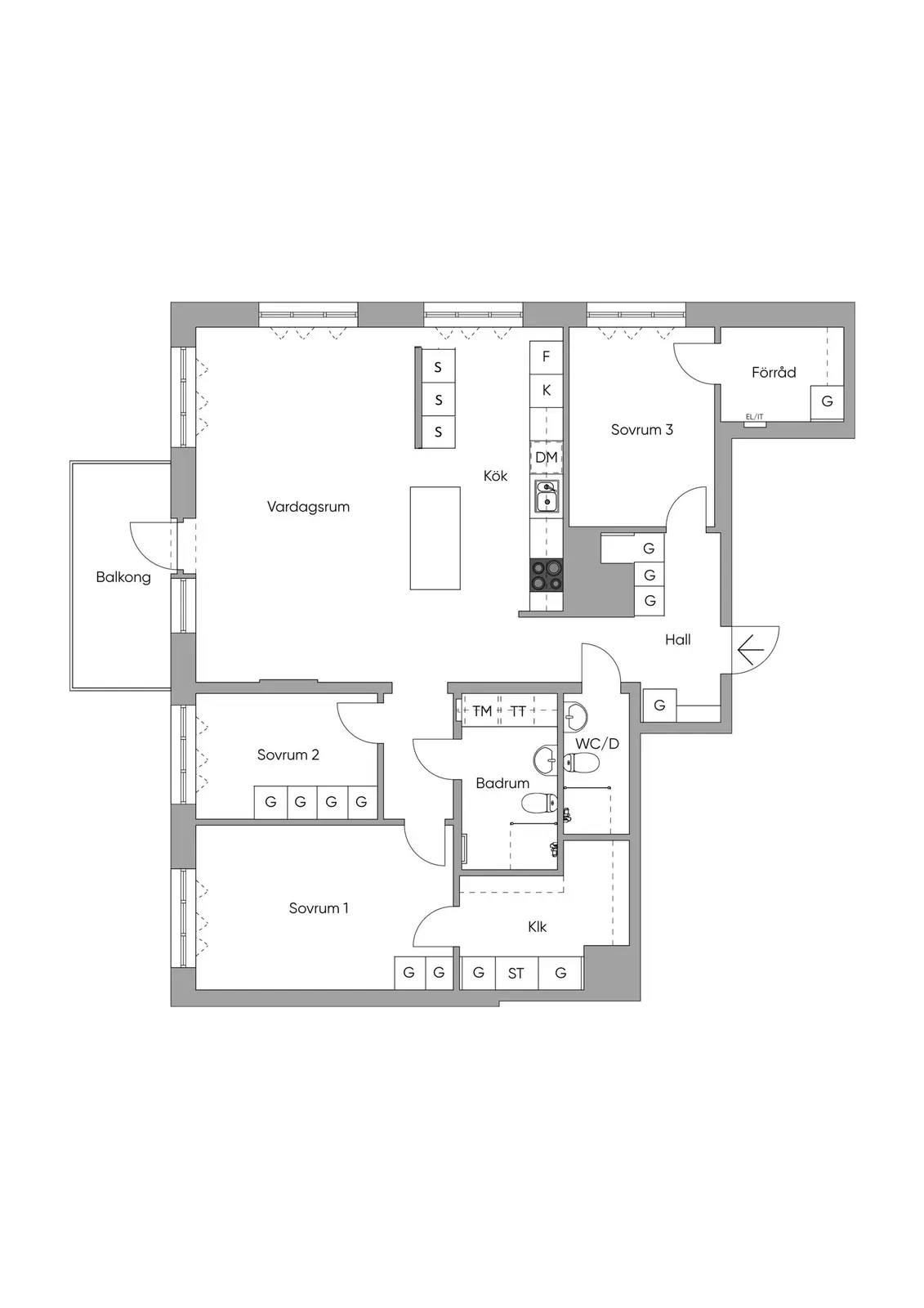 Floor plan for Mittfältsgatan 5