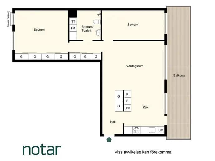 Floor plan for Oxenstiernas allé 14