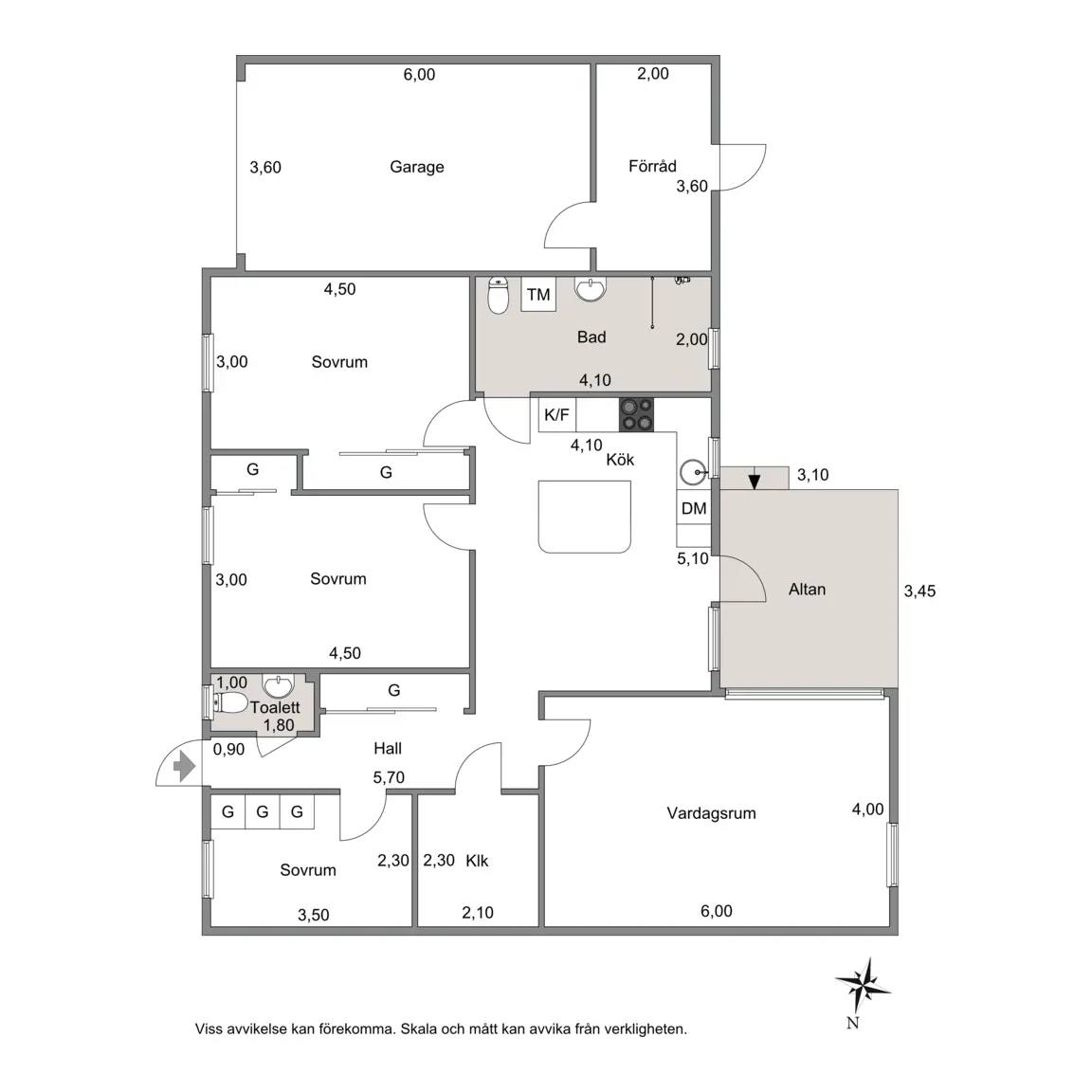 Floor plan for Silvermossvägen 3