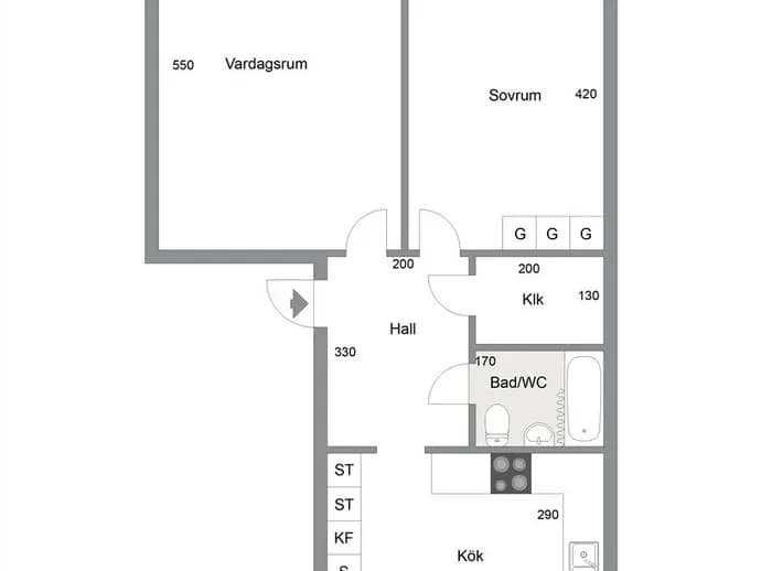 Planritning för Ögårdsvägen 2B