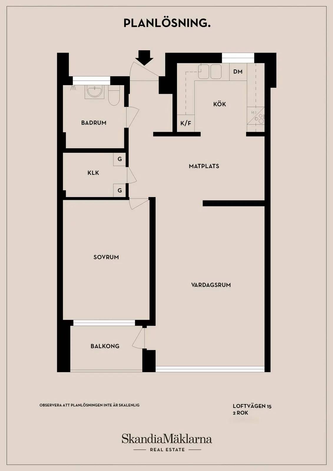 Planritning för Loftvägen 15