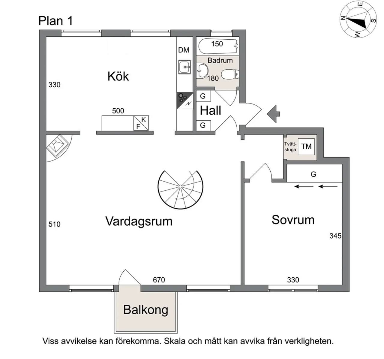 Floor plan for Skillnadsgatan 60 C