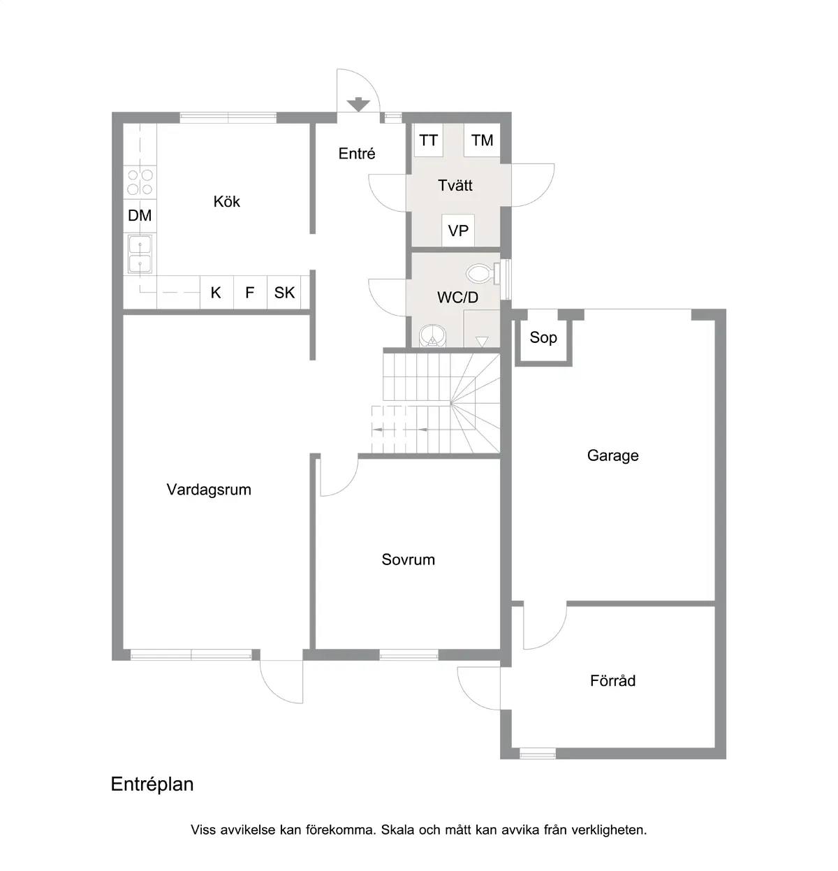 Planritning för Banvallsvägen 17