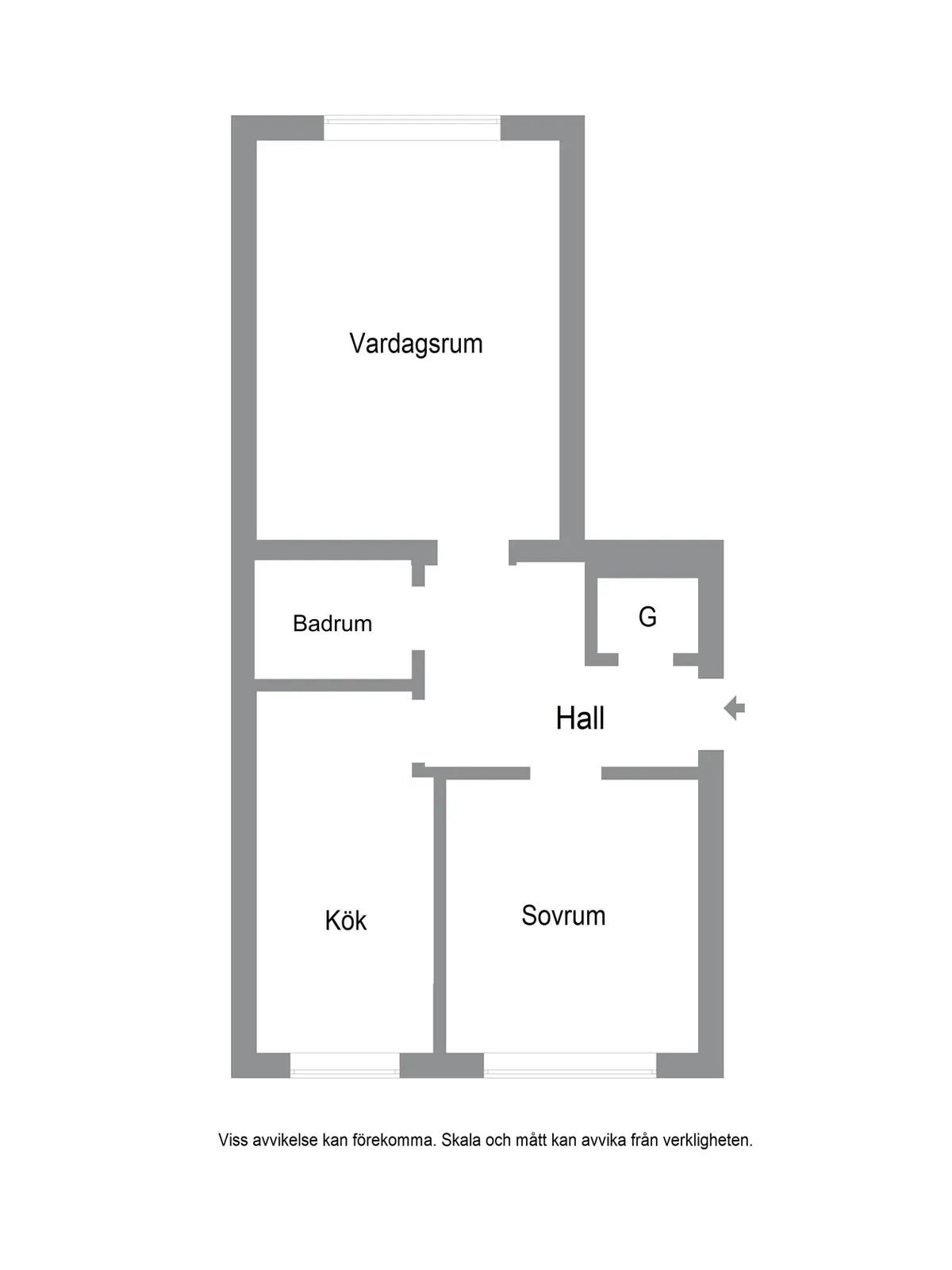 Floor plan for Bragegatan 5 D