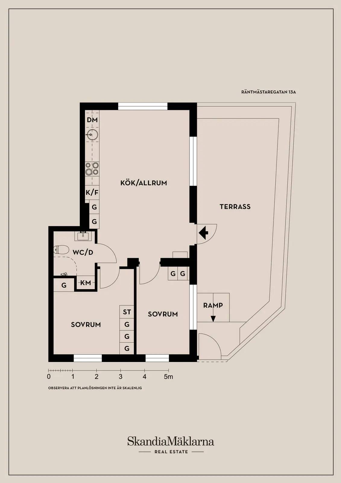 Floor plan for Räntmästaregatan 13A