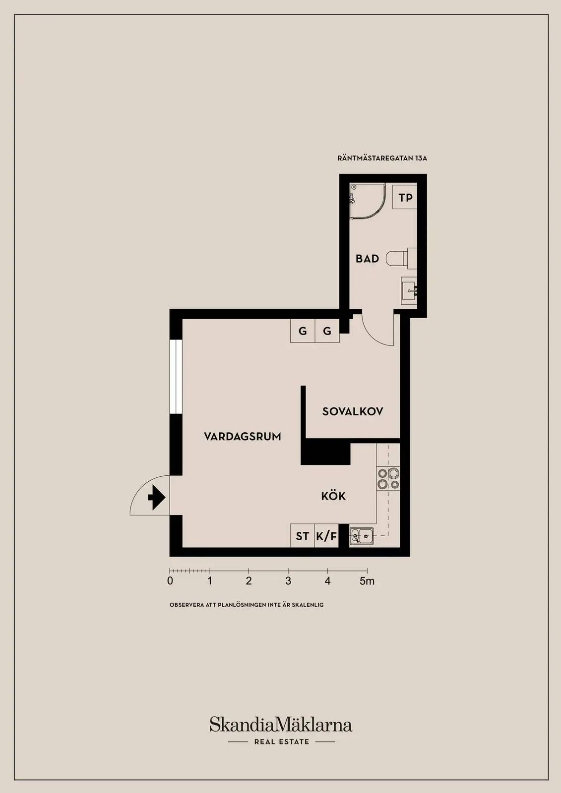 Floor plan for Räntmästaregatan 13A