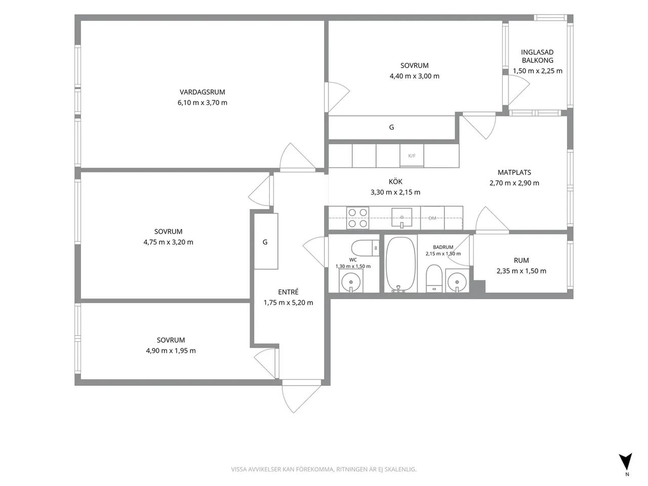 Floor plan for Briljantgatan 92 Lgh 1401