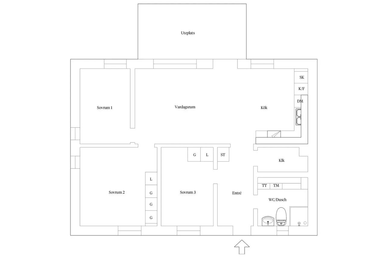Planritning för Meli Johanssons väg 19