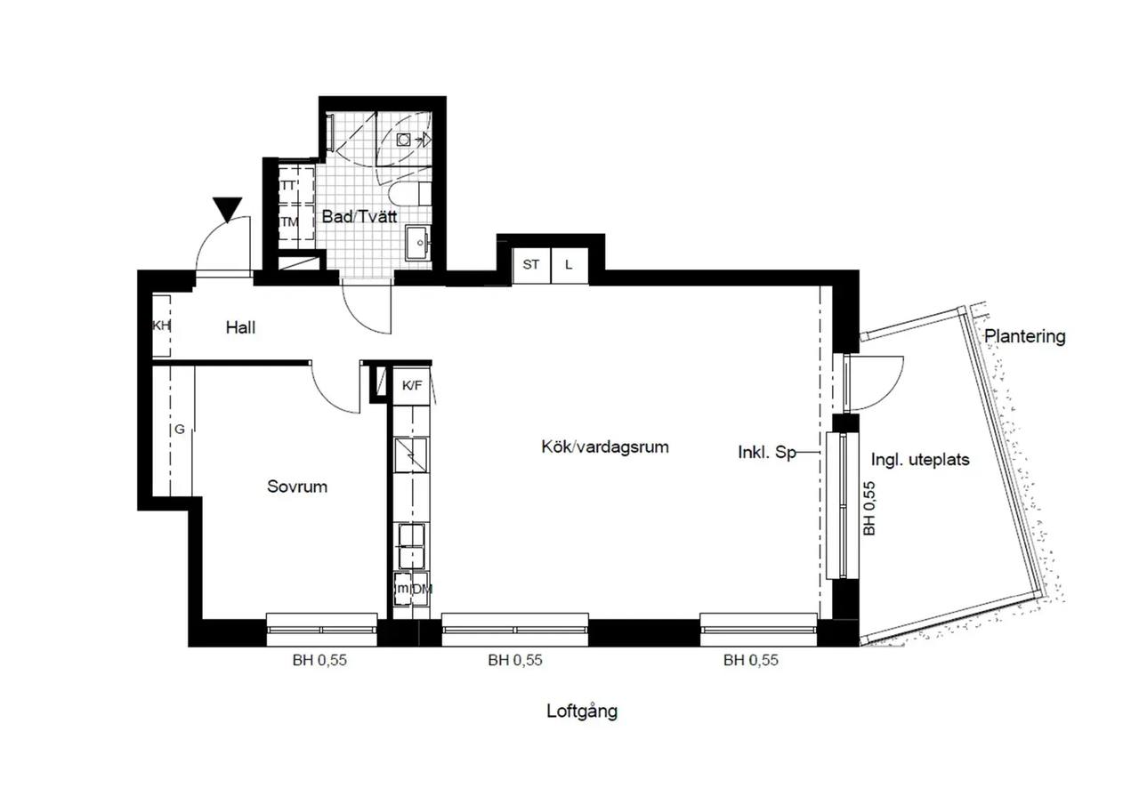 Floor plan for Dockplatsen 5