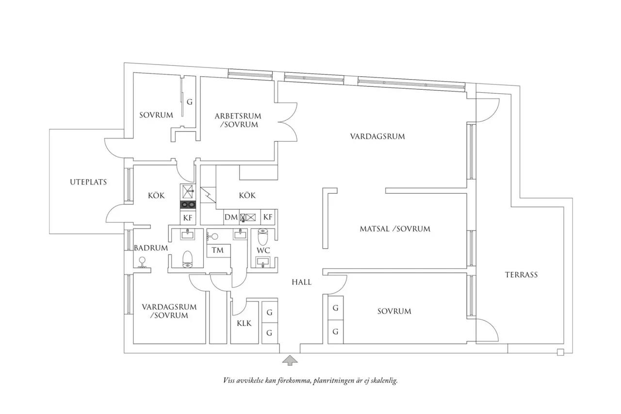 Floor plan for Viktoriagatan 32