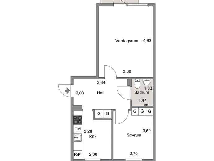 Floor plan for Näsbychaussen 52A