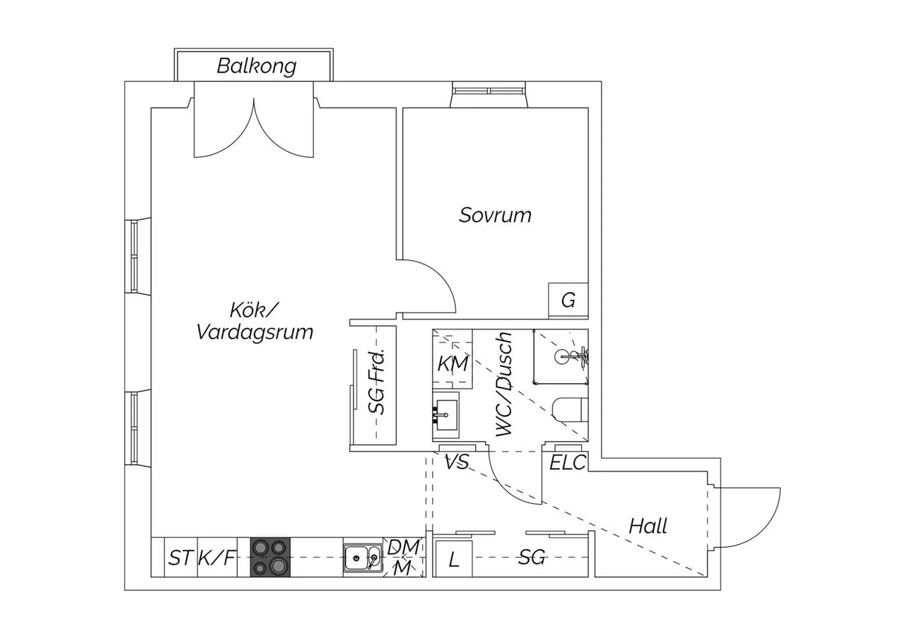 Planritning för Gaffelseglet 36