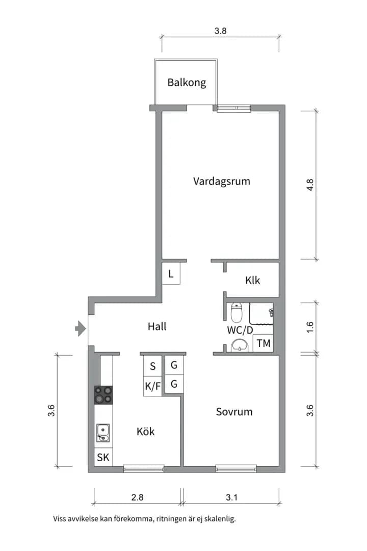 Planritning för Norrtäljegatan 20B