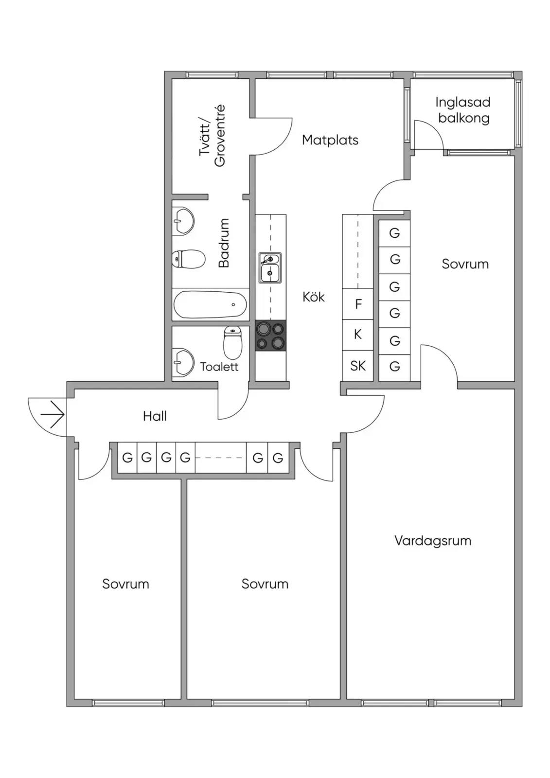 Floor plan for Briljantgatan 92