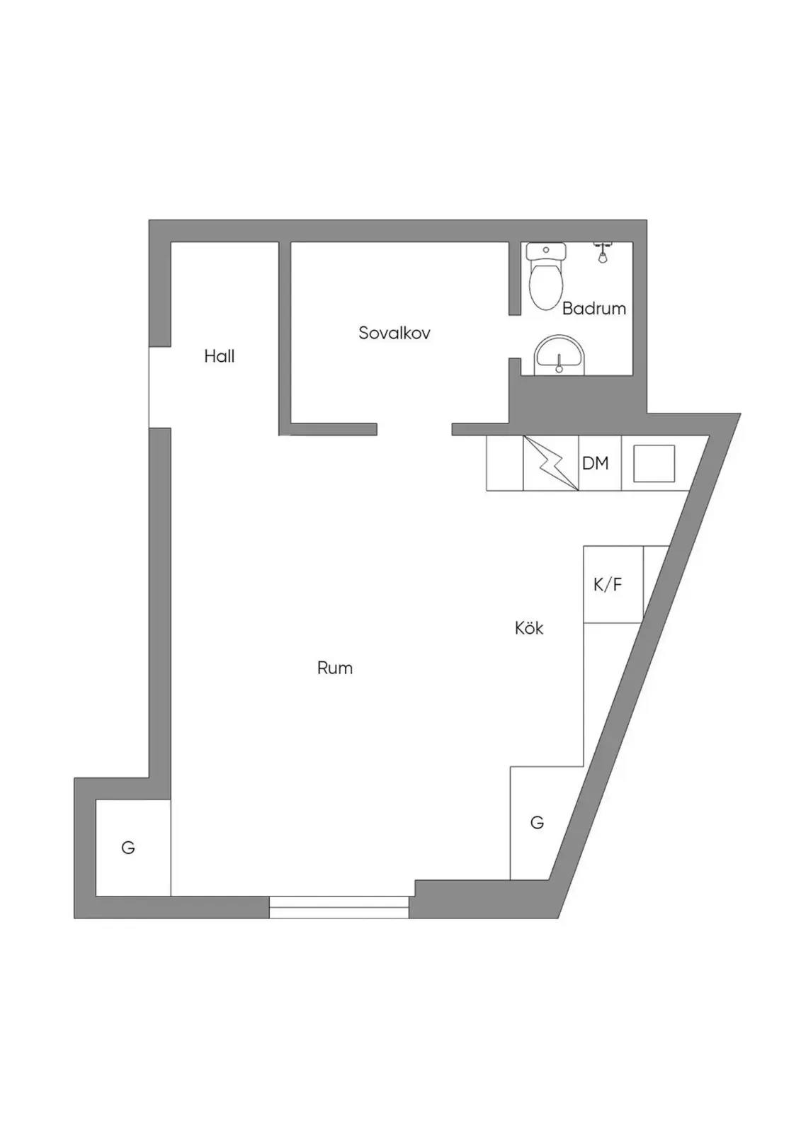 Planritning för Alströmergatan 32A