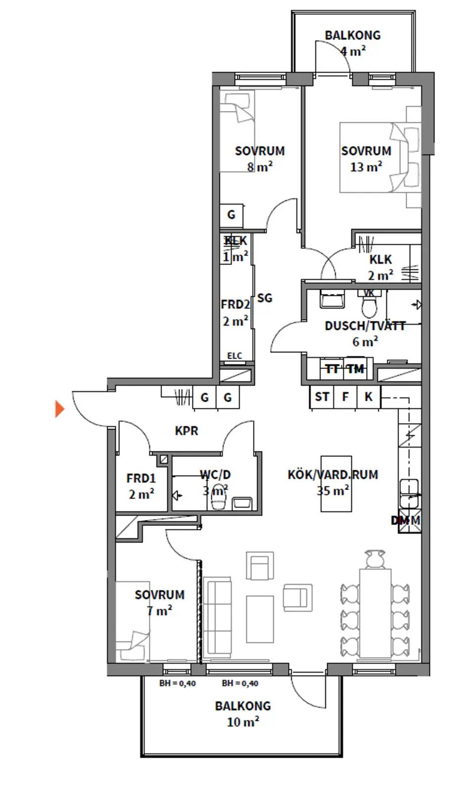 Planritning för Drivbänksvägen 11B