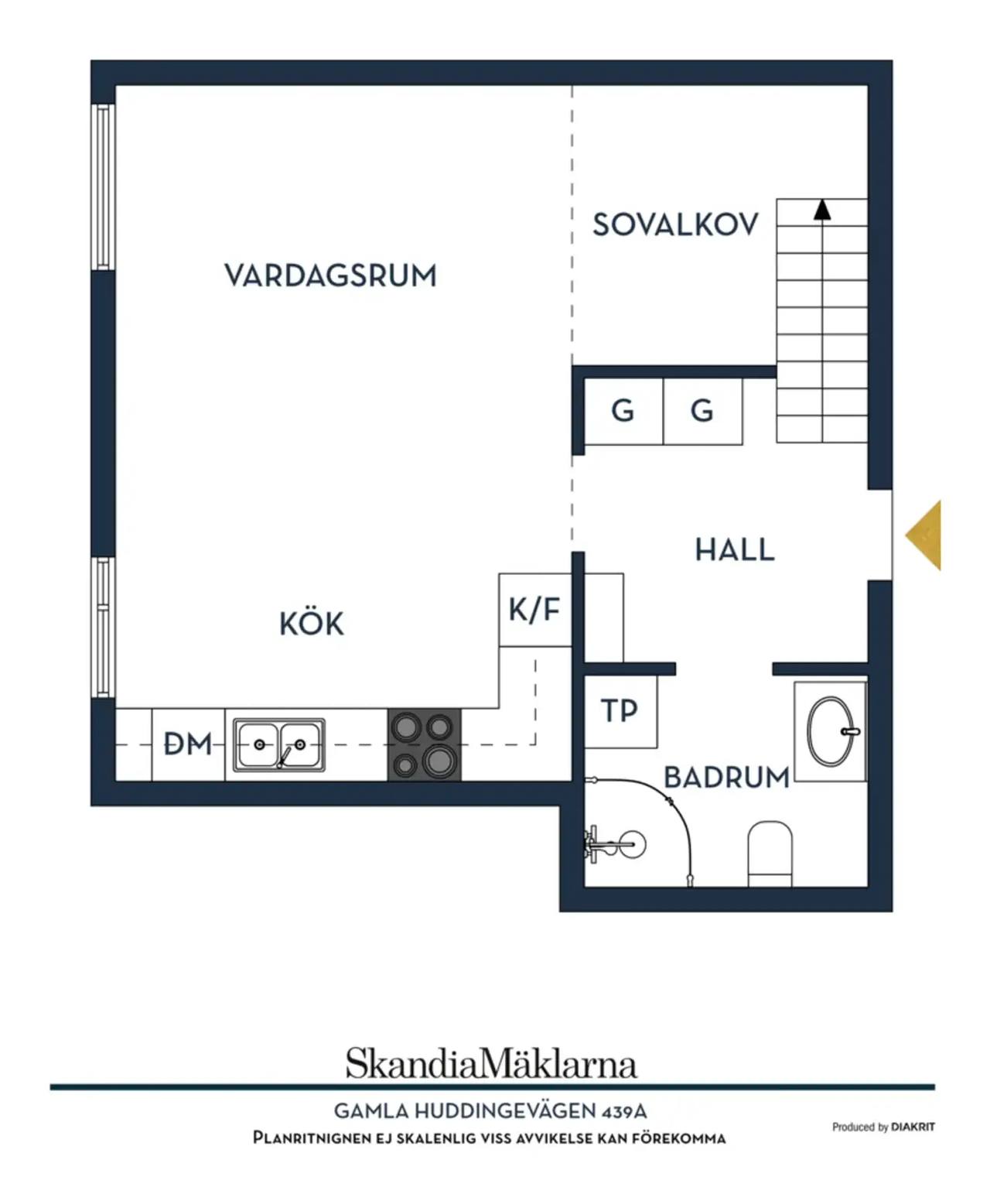 Floor plan for Gamla Huddingevägen 439A