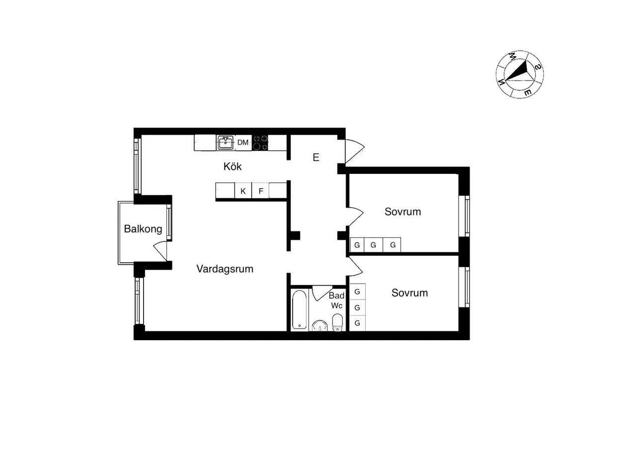 Floor plan for Forshagagatan 40