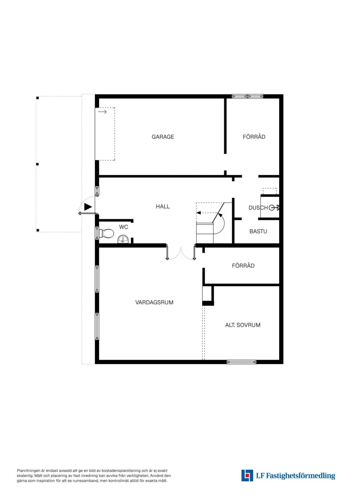 Planritning för Bruksvägen 52A