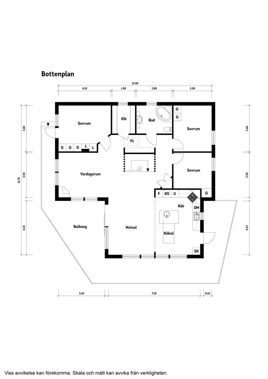 Floor plan for Stenbräckevägen 4