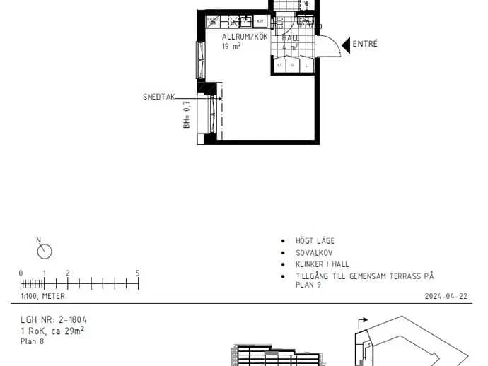 Planritning för Västra granittrappan 10