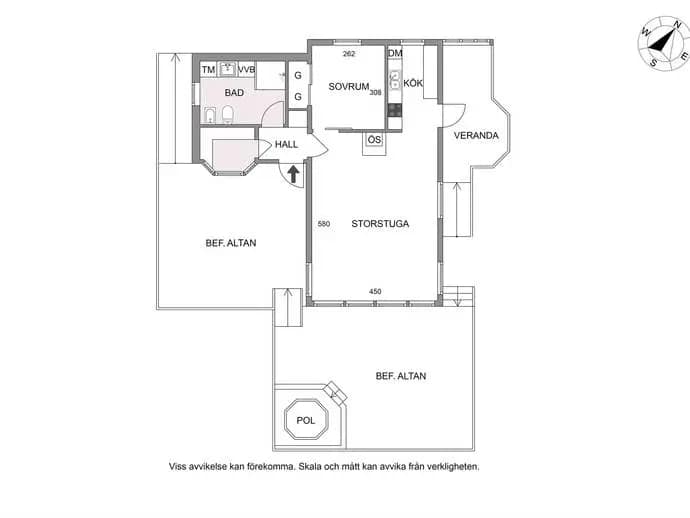 Floor plan for Västra Parkvägen 9