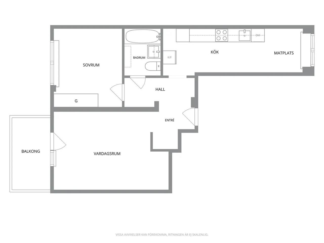 Floor plan for Valborgsgatan 7 A